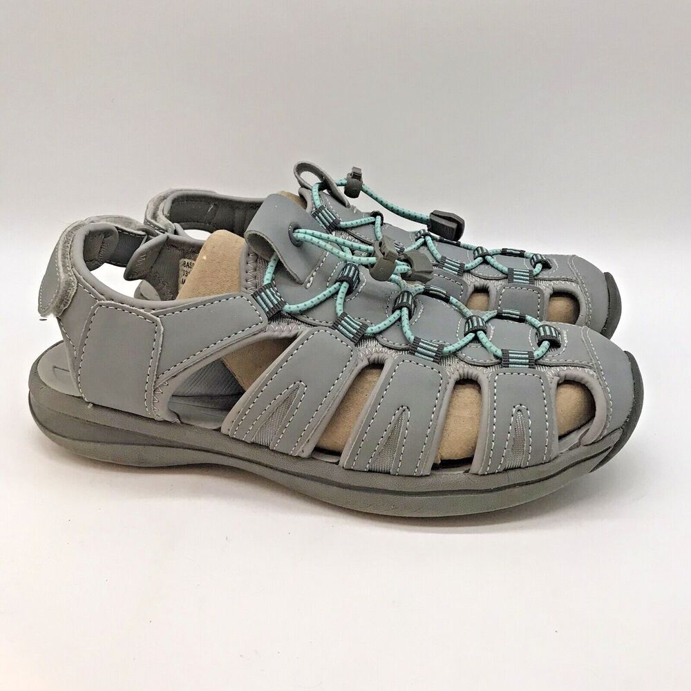 BASS Coral Womens 8M Outdoor Water Sandal Hiking Adjustable Lace Lock Sport Shoe